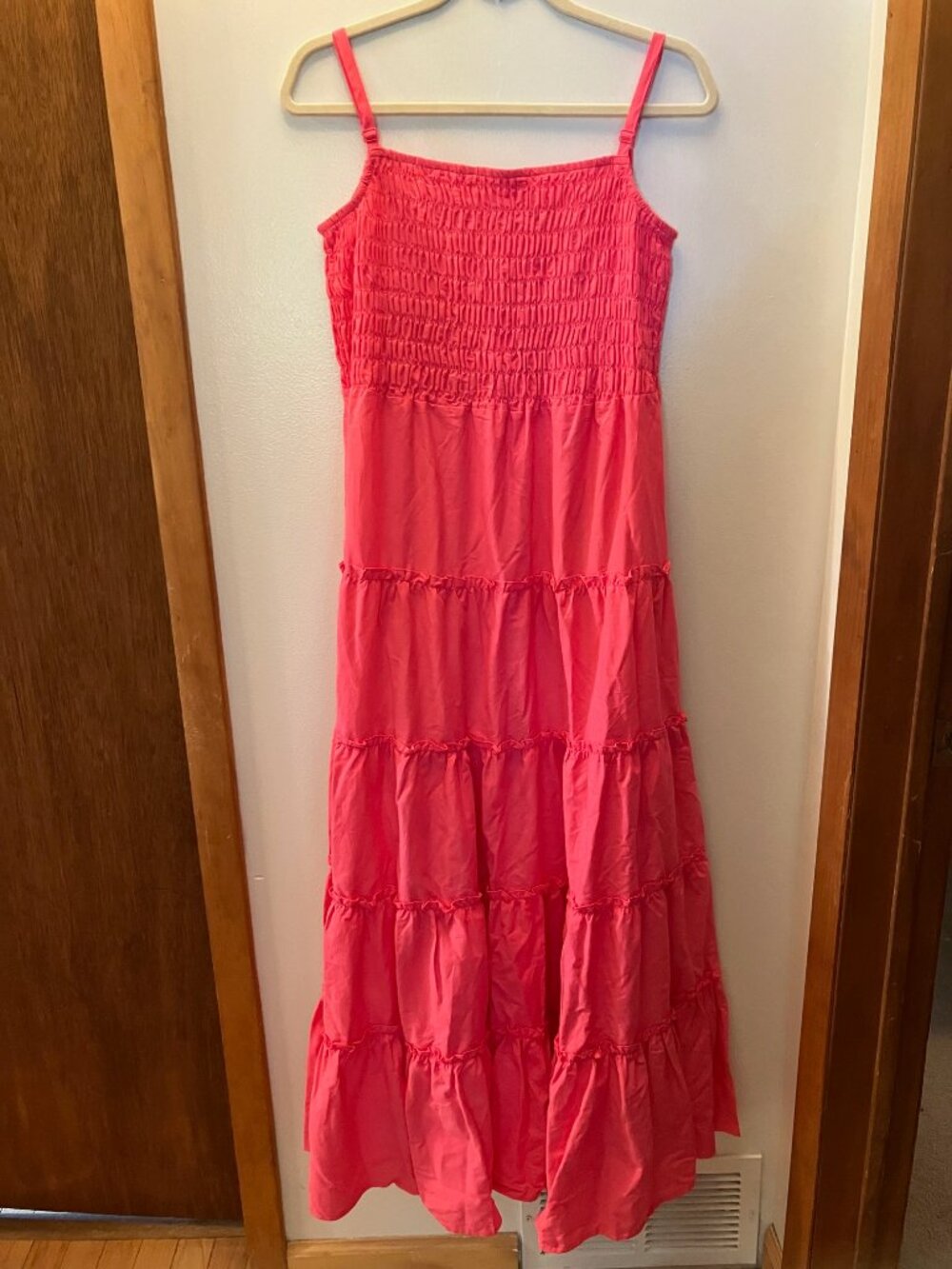 NWOT Zenana Pink Sun Dress w/Adjustable Straps, Elastic Chest, 50"L